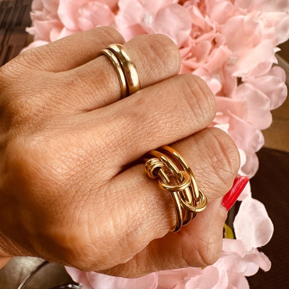 3 Links Stacked Rings size 7, 8 6 - Picture 6 of 7